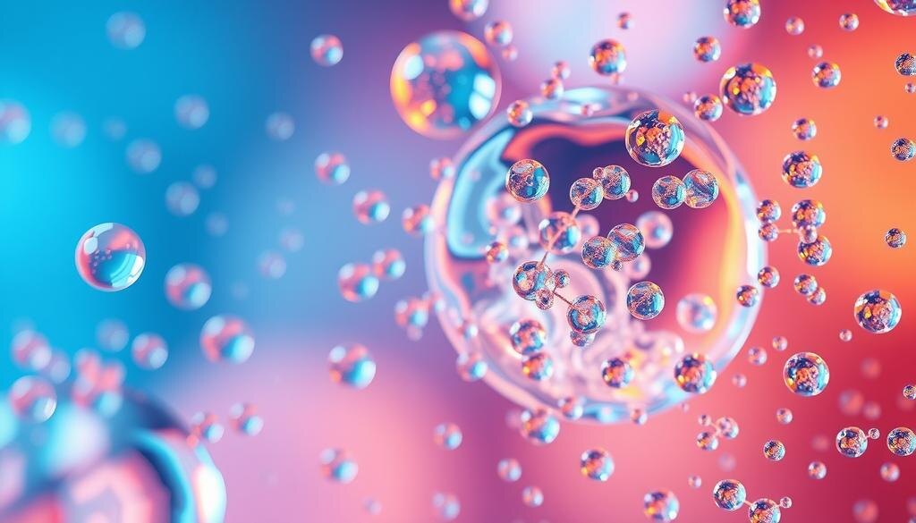    Молекулы воды и их взаимодействия в капле.