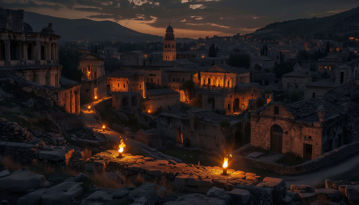 Редкие ночные огни древних городов