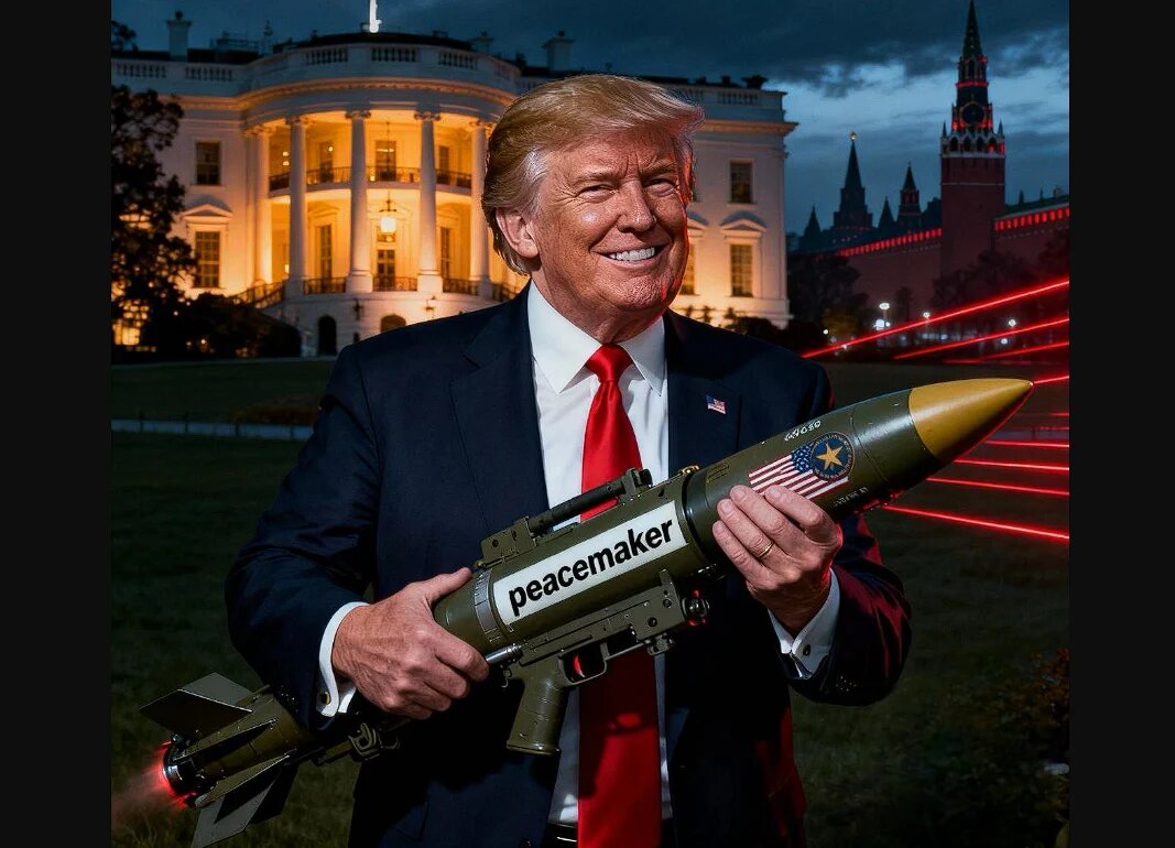 Дональд Трамп - "миротворец" с ракетами. Источник иллюстрации: чешский новостной портал https://cz24.news/