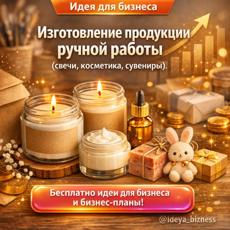    Бизнес-план: Изготовление продукции ручной работы (свечи, косметика, сувениры). admin