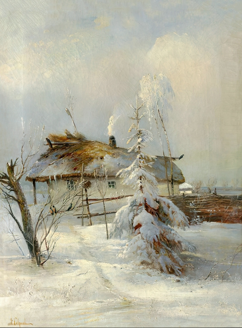 "Зима", 1873 год. Холст, масло. 84 x 62 см. Самарский художественный музей. Саврасов Алексей Кондратьевич