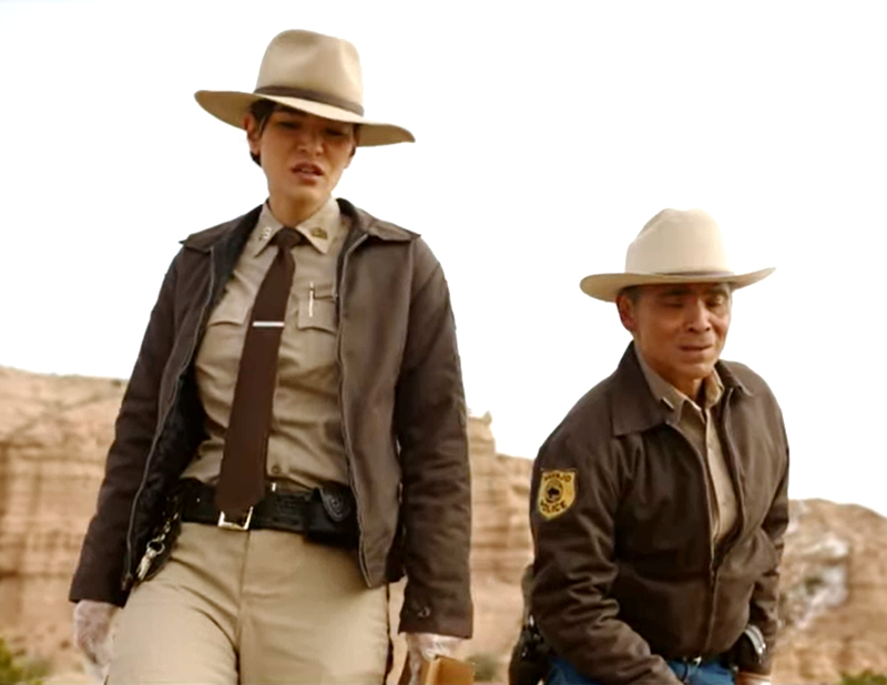 Бернадетт Мануэлито и Джо Липхорн. Кадр из сериала "Темные ветра".