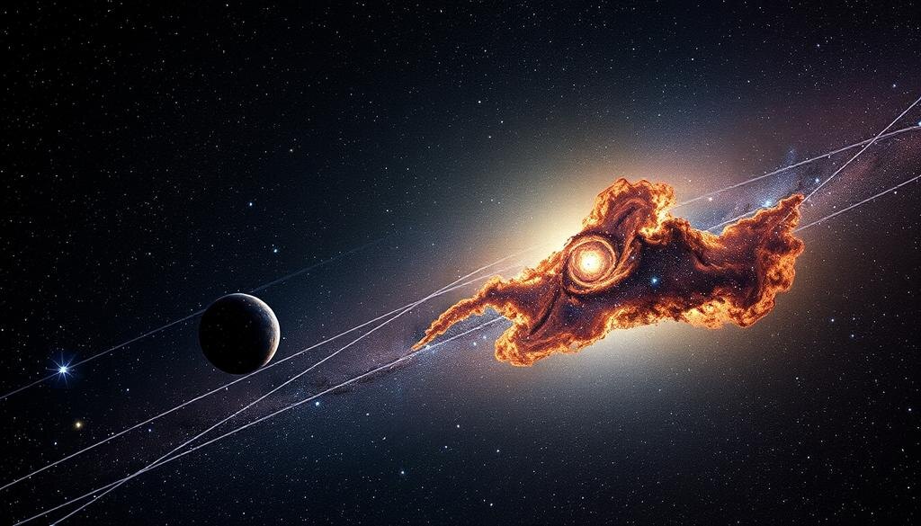    космическая сцена с галактиками и бескрайним пространством