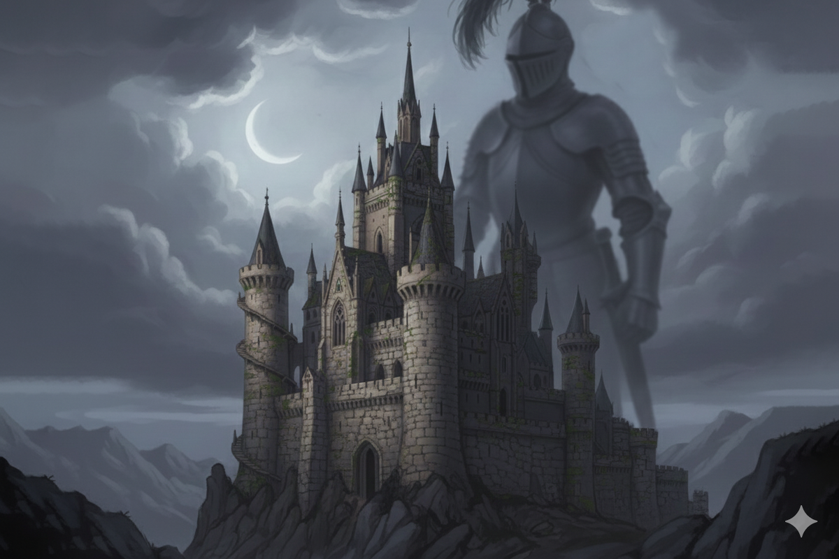 Иллюстрация к "Замку Отранто" в исполнении Nano Banana