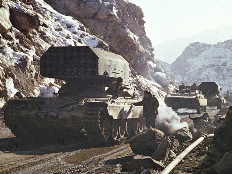 ТОС-1 в горах Афгана