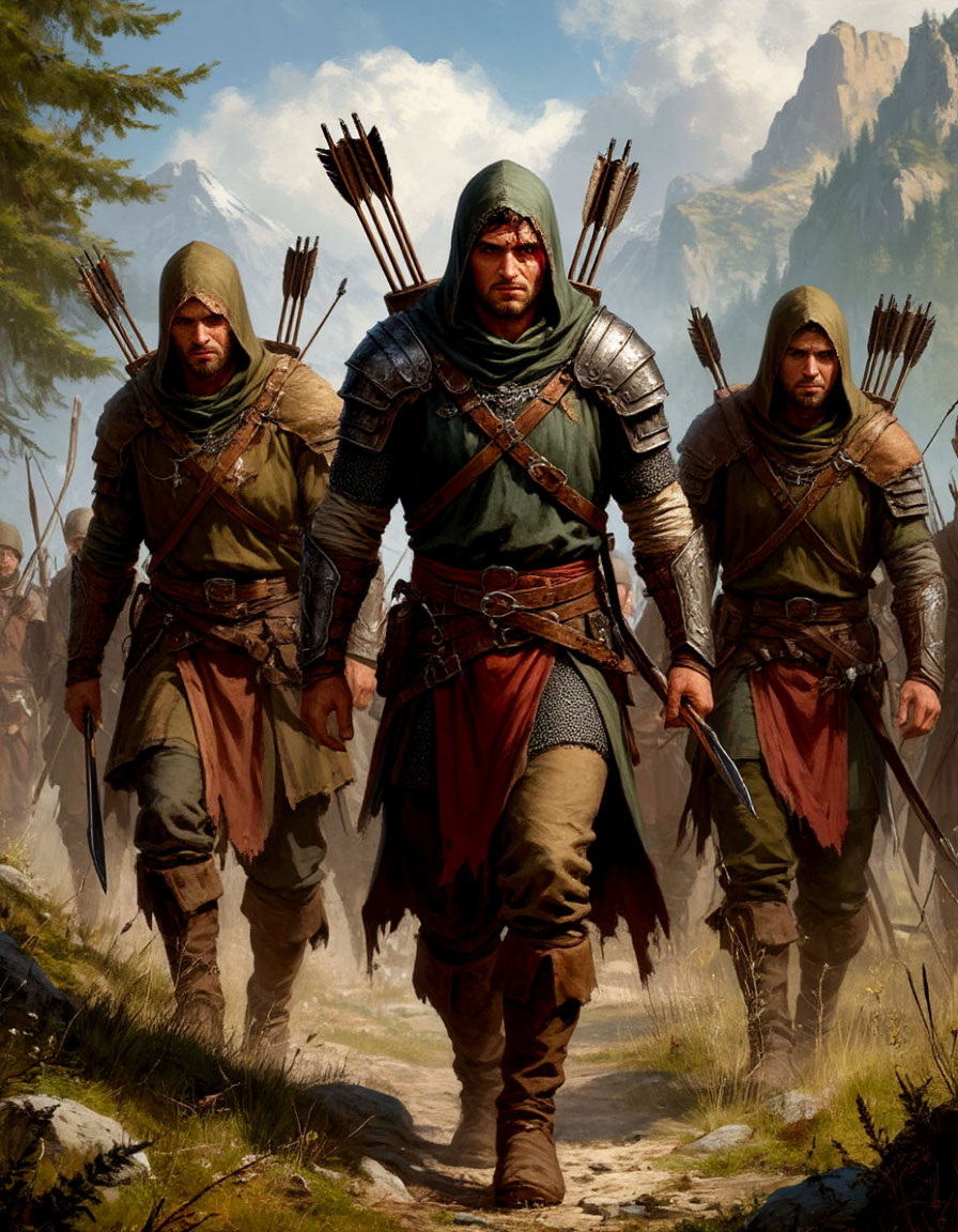 Лучники бросились на помощь своему командиру Картинка создана ИИ.