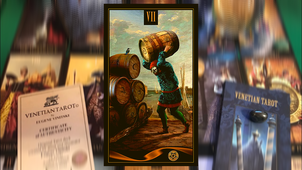 Семёрка Пентаклей. Photo «Venetian Tarot» Eugene Vinitski