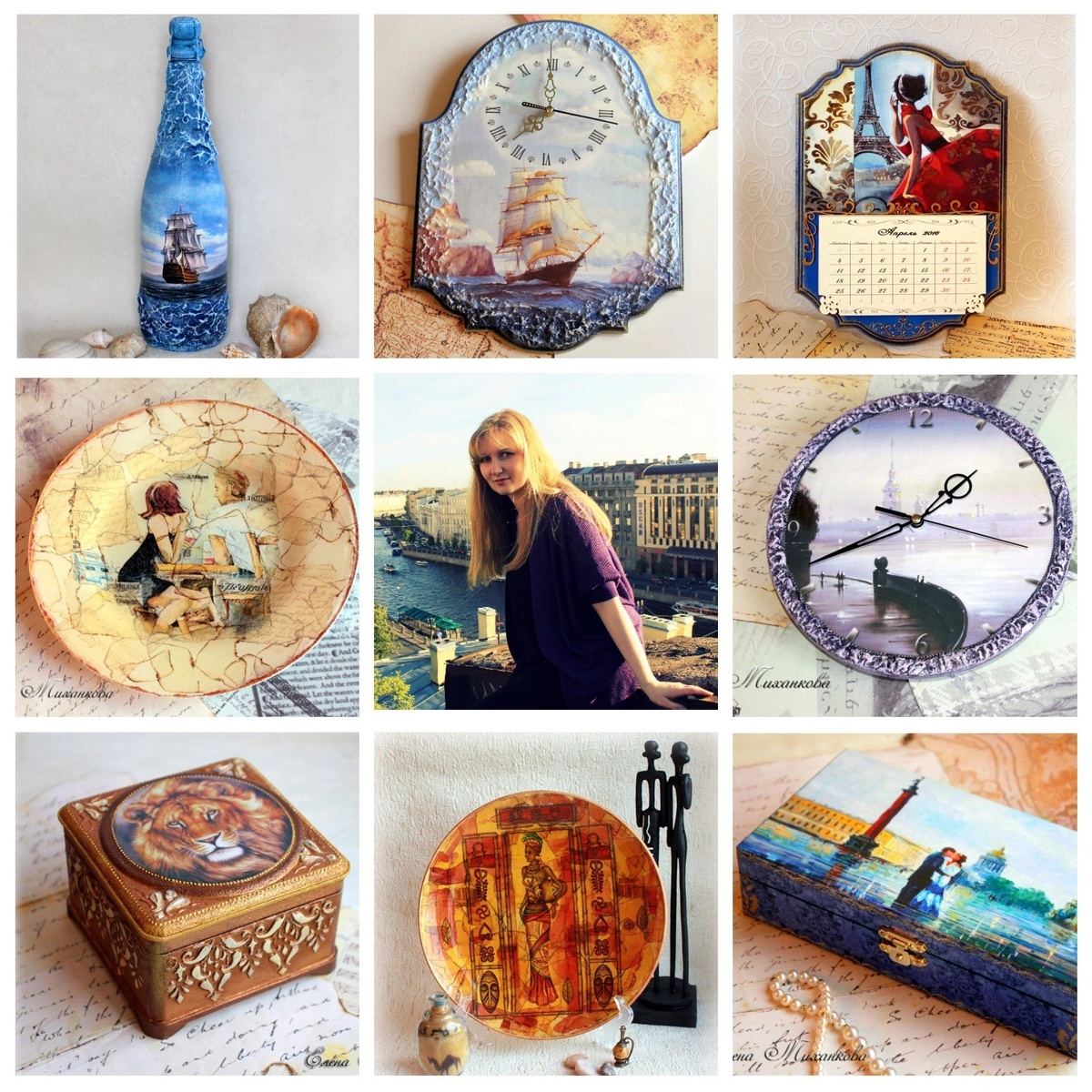 Мои работы в технике декупаж. Автор - Елена Миханкова.