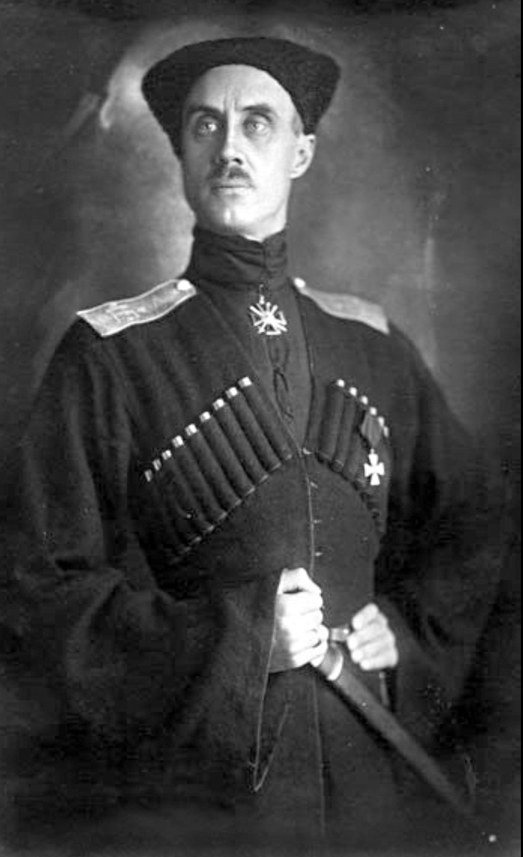 Барон Пётр Никола́евич Врангель, генерал-лейтенант Добровольческой армии (1918), главнокомандующий Русской армией в Крыму (1920), один из публичных лидеров белой эмиграции.