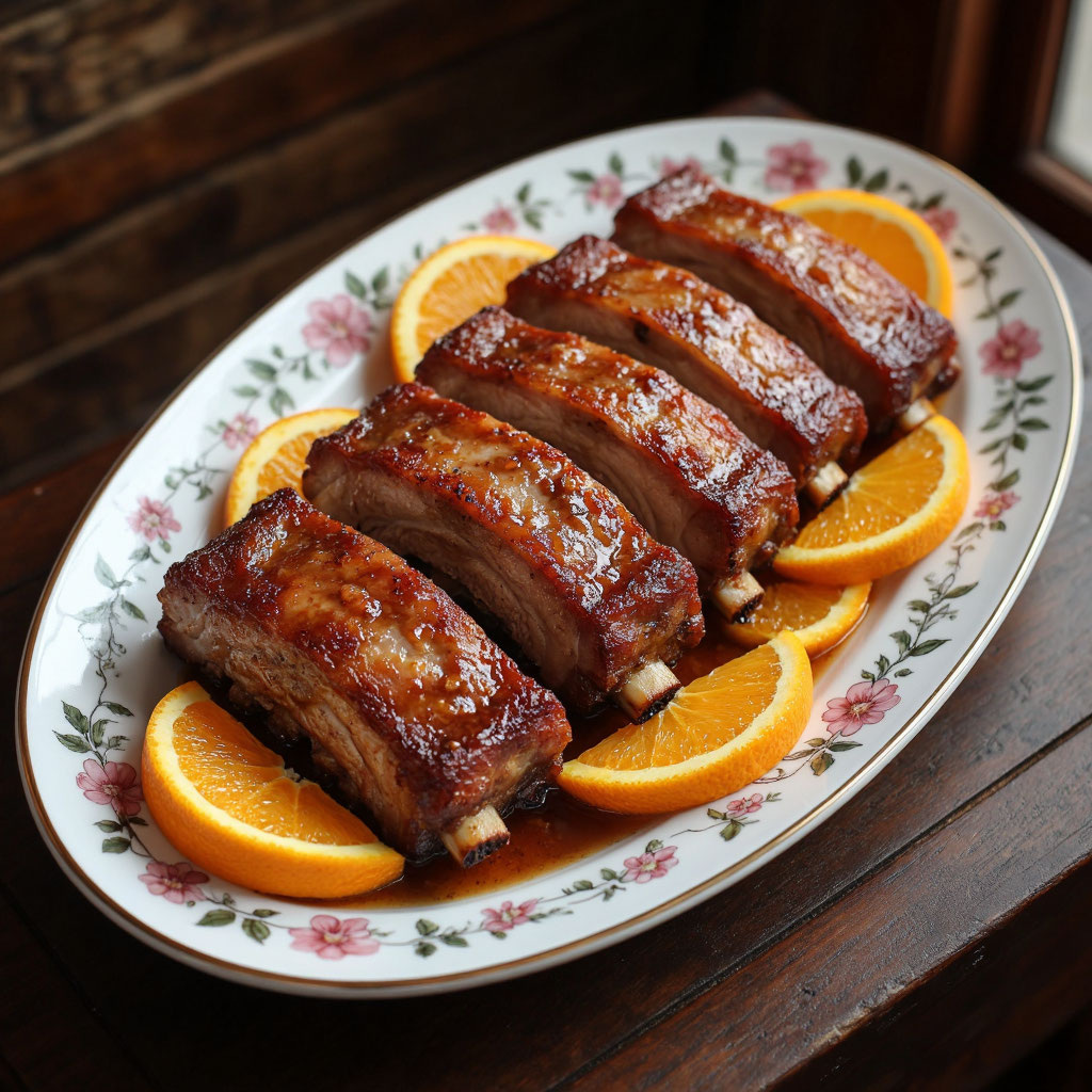 Свиные рёбрышки в духовке с апельсиновым маринадом: сочно, ароматно, по‑домашнему! 🍖