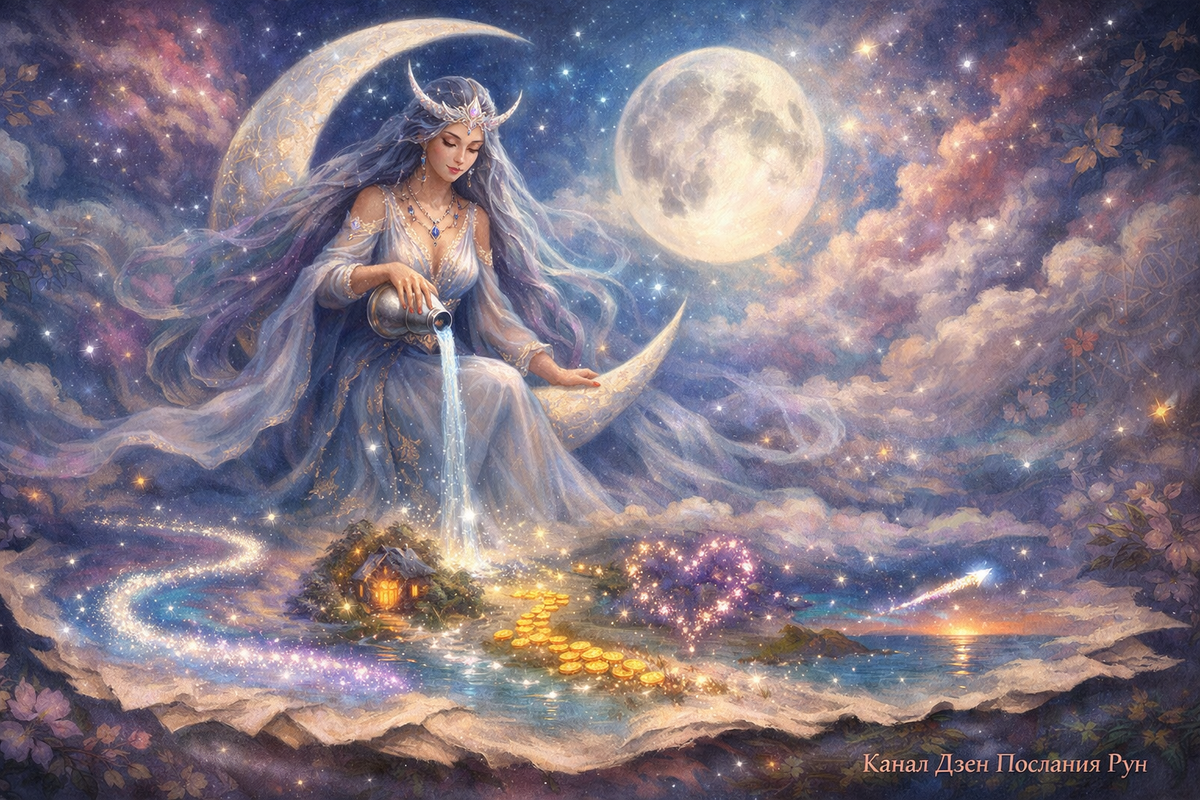 Гадание на рунах на полнолуние: в лунной воде уже видно, что готовит январь. Рунический расклад на месяц: путь, дом, сердце, ресурсы.