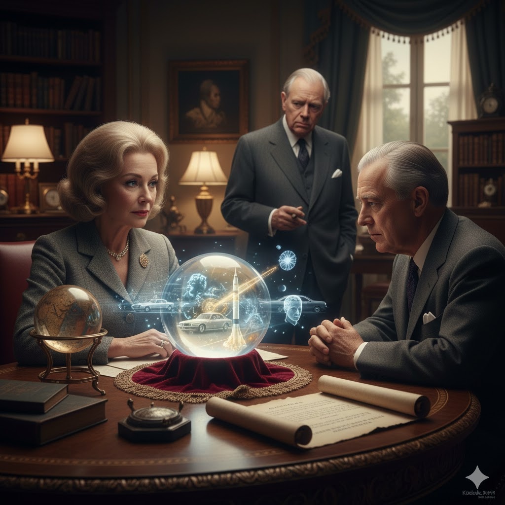 "Хрустальный ключ Джин Диксон к тайнам Белого дома", иллюстрация создана сетью Джемини