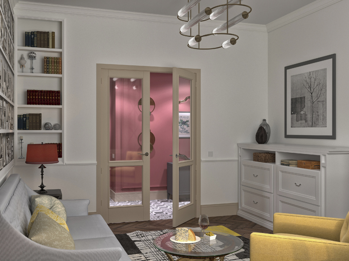 Интерьер гостиной. Дизайн Ирина Кривцова. Визуализация.