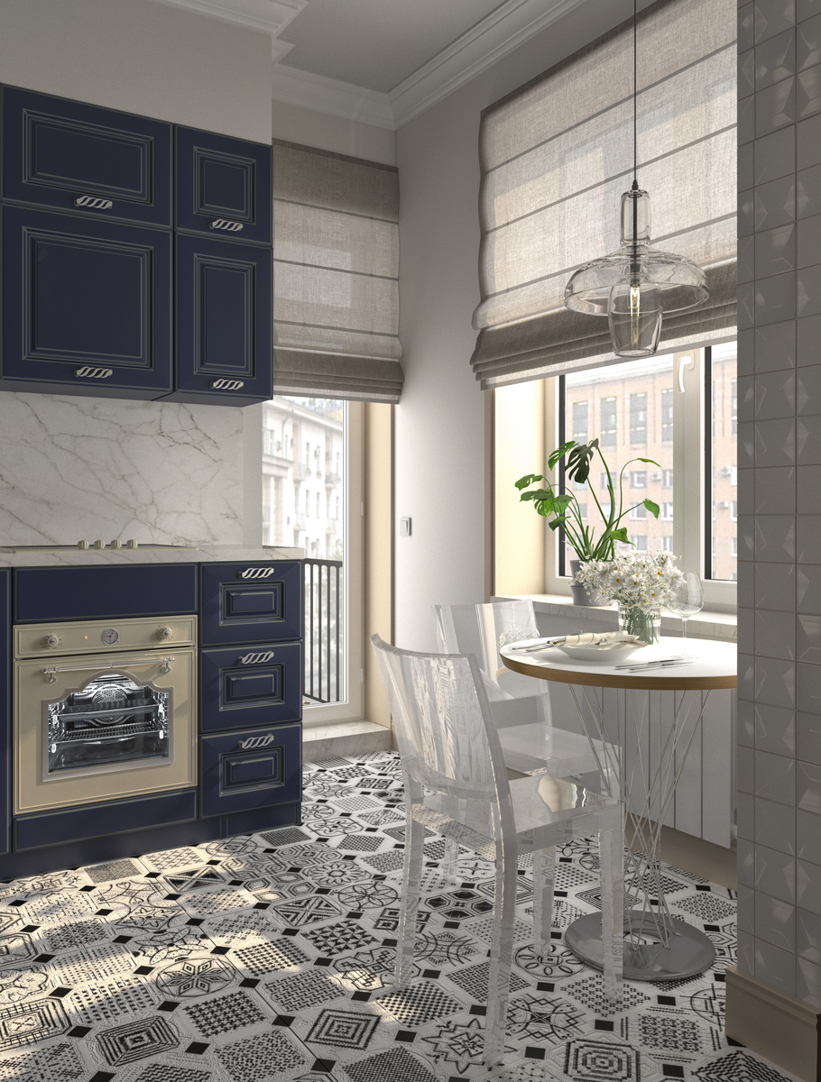 Интерьер кухни. Дизайн Ирина Кривцова. Визуализация.
