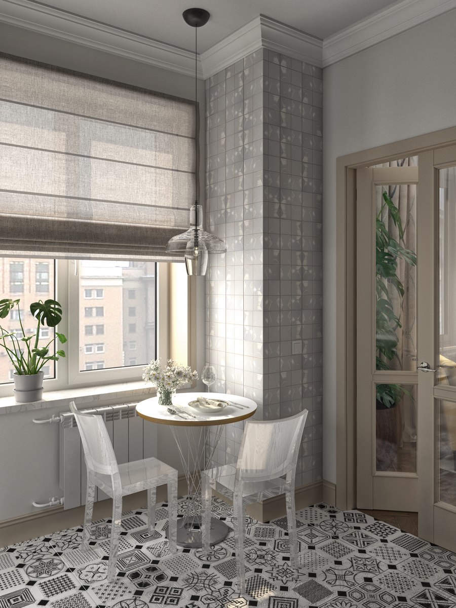 Интерьер кухни. Дизайн Ирина Кривцова. Визуализация.