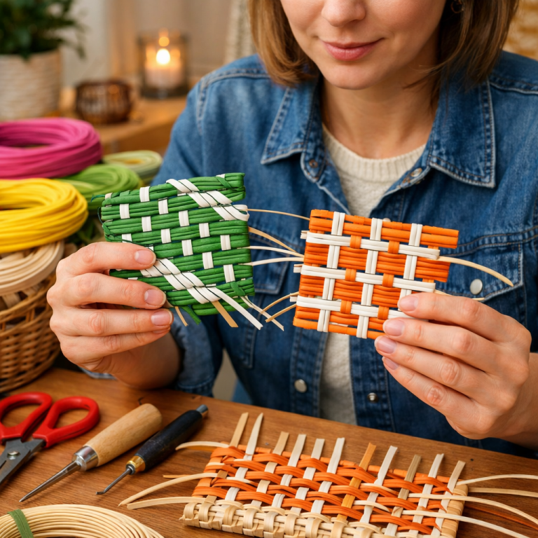    Как плести узоры «змейка» и «лесенка»: пошаговая инструкция для новичков в рукоделии с искусственным ротангом Loza