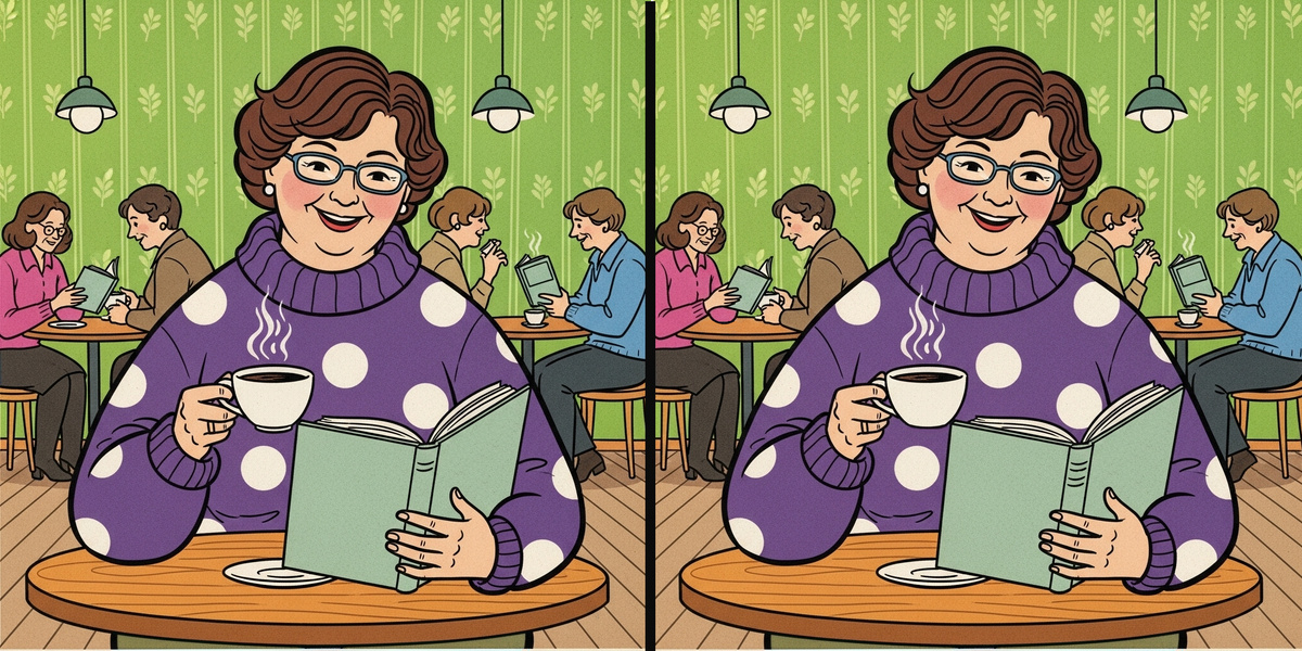 В кафе. Найдите 4 отличия