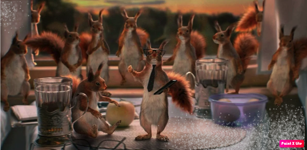 стая белочек евгения балашова источник фото  pikabu.ru, фото в обработке автора 