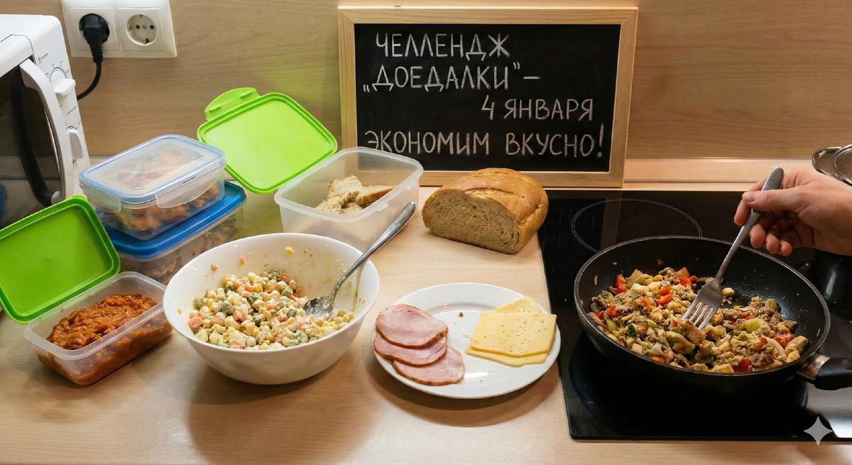 Так могло бы выглядеть содержимое экономного холодильника, если бы он существовал в реальности.