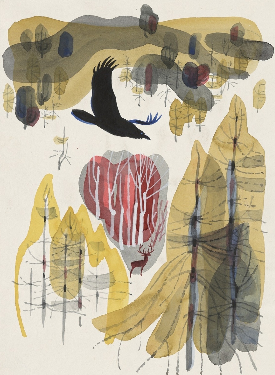 Осень в горах. Летящий ворон. 1975–1976. Третьяковская галерея