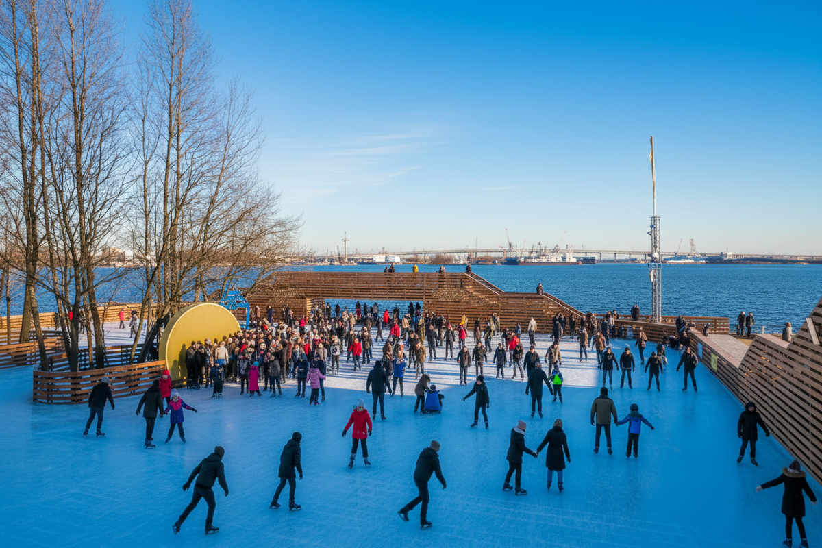 Каток «У моря» в Севкабель Порт в Санкт-Петербурге