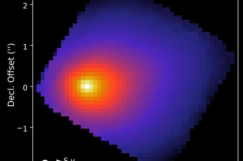 Космический телескоп «Джеймс Уэбб» 6 августа наблюдал за межзвёздной кометой 3I/ATLAS с помощью прибора «Спектрограф ближнего инфракрасного диапазона». Credit: NASA