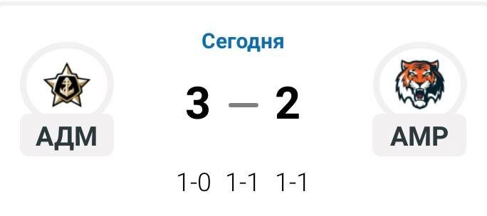 🥅🏒Вратарские ошибки команды-соперника, три броска в штанги наших ворот и фатальное везение в конце игры позволили ХК «Адмирал» одержать