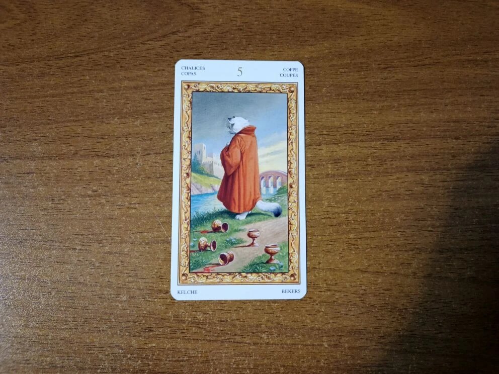 Карта Таро 5 Кубков