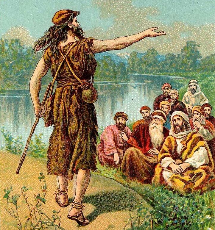 Иоанн Креститель беседует с апостолами.  Изображения взяты из открытых источников.