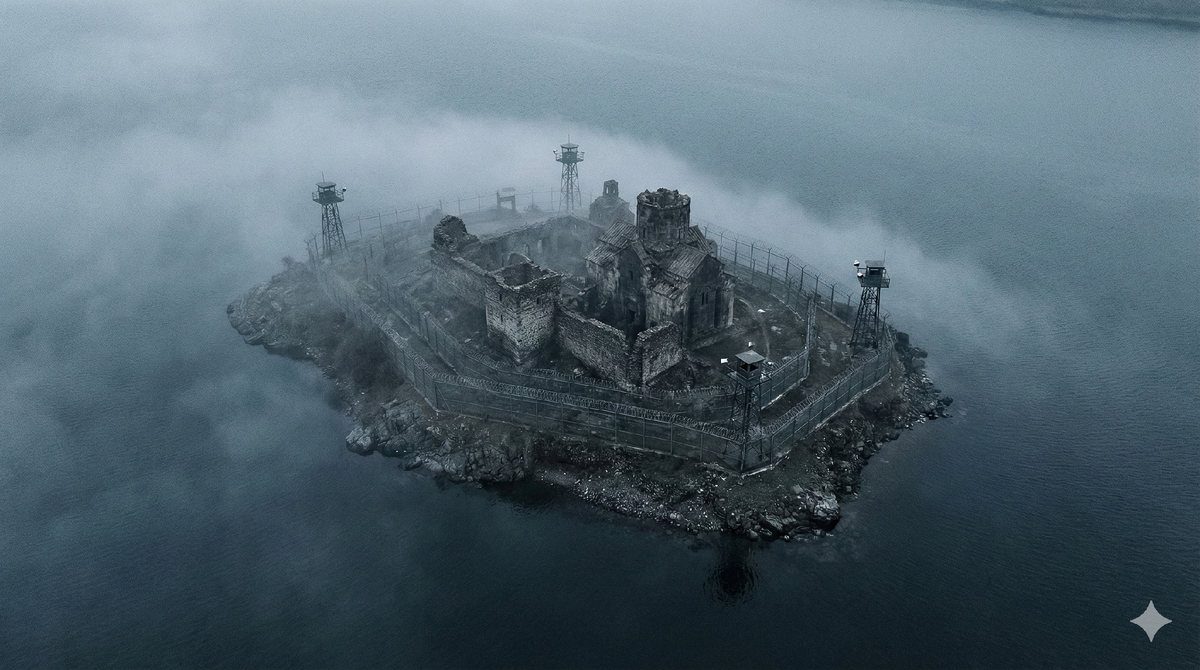 Место, где святость древних стен столкнулась с ледяной жестокостью системы. Вода озера — это не просто преграда, это естественная стена, отделяющая живых от тех, кто приговорен к забвению.