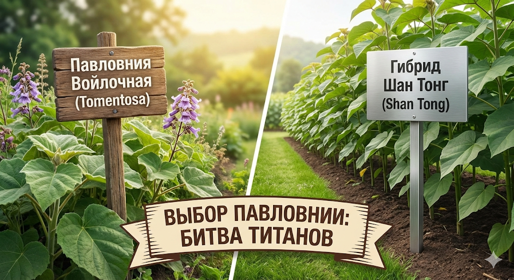              Выбор павловнии для участка: битва титанов — Войлочная против гибрида Шан Тонг