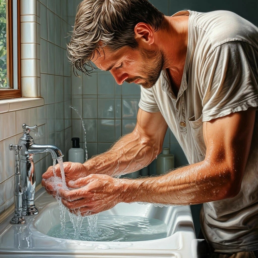 Я руки помыл, теперь не заболею! Картинка создана ИИ 