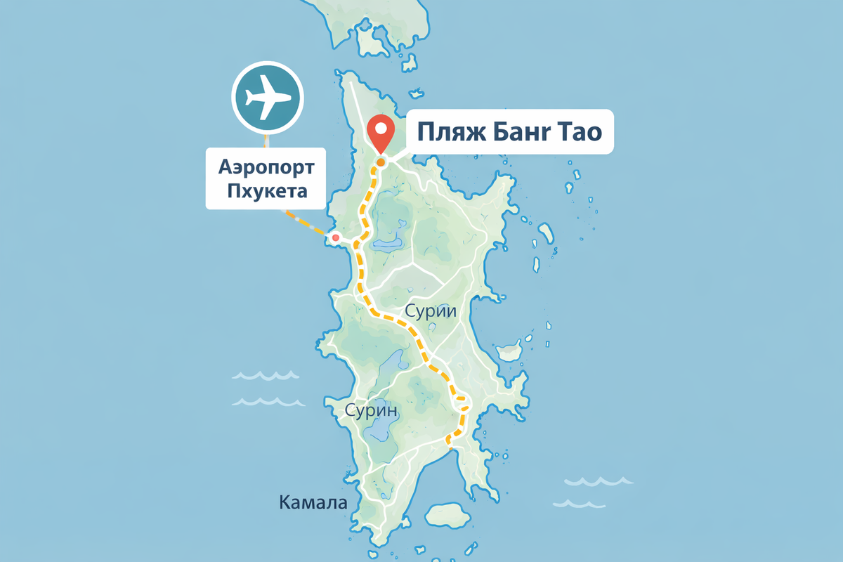 карта маршрута до пляжа