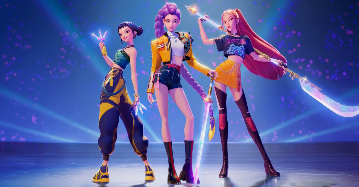 Группа Huntrix. Слева на право: Зои, Руми и Мира. Источник daily.afisha.ru