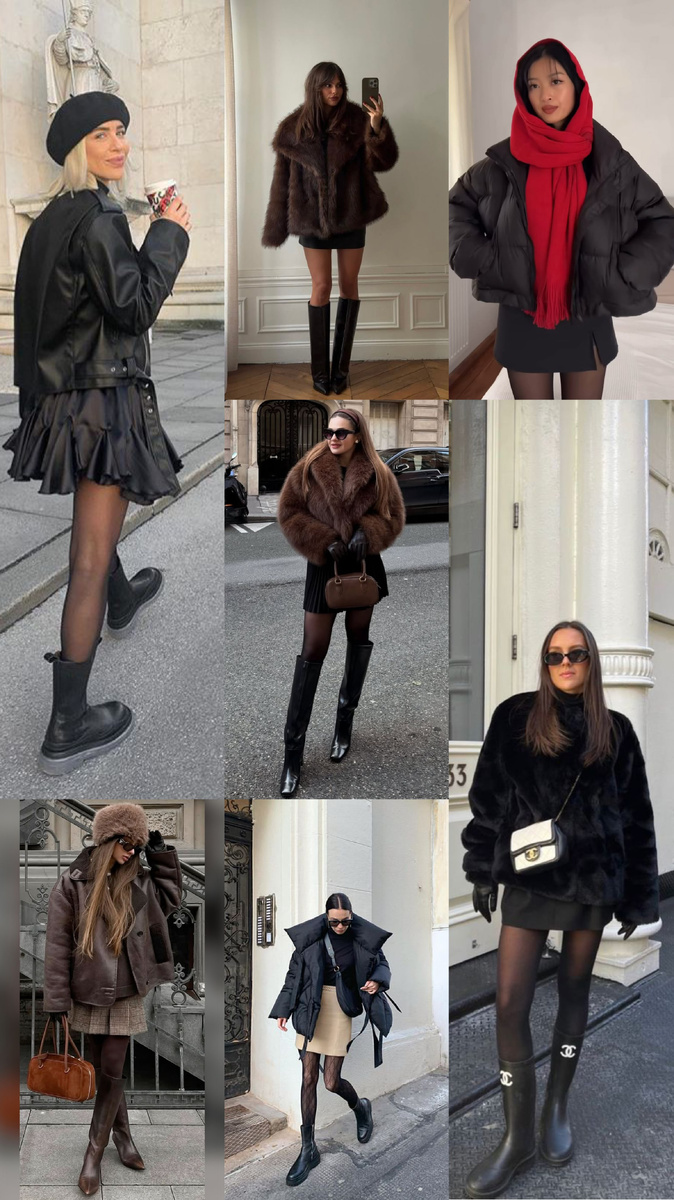 Юбки мини и короткая верхняя одежда