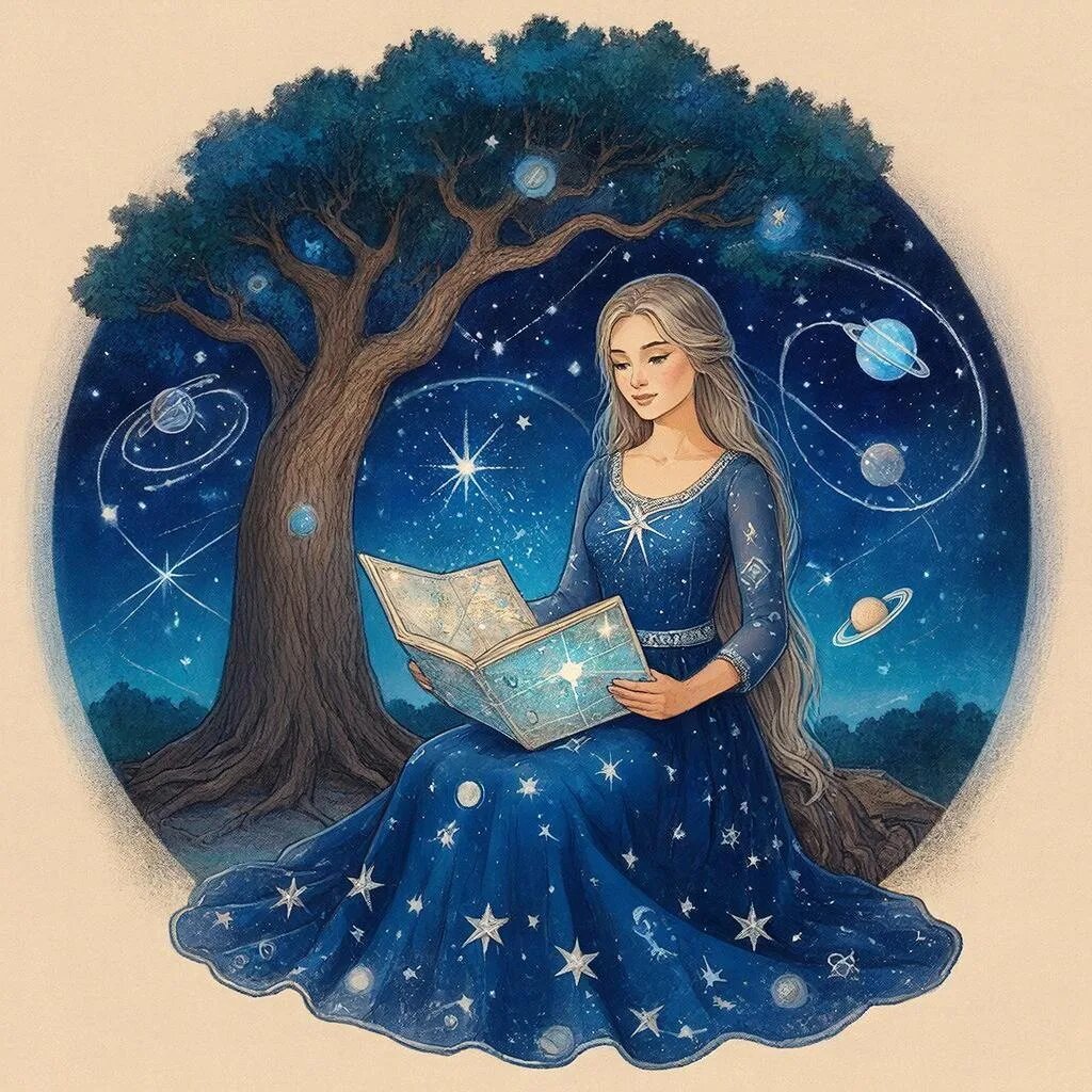 Астрология. Иллюстрация сгенерирована нейросетью