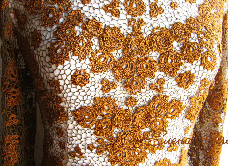 Вязание из шёлка. Блуза "Янтарь"