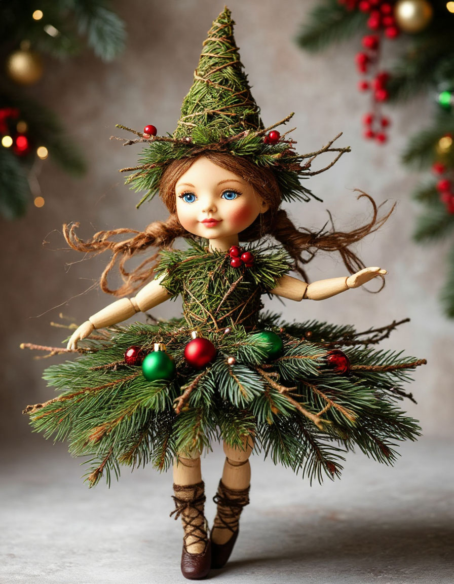 Девочка-ёлочка для настроения. Создана мной при помощи *Шедеврум