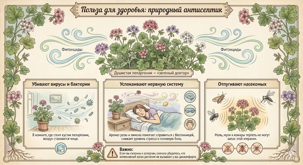 Душистая пеларгония природный антисептик