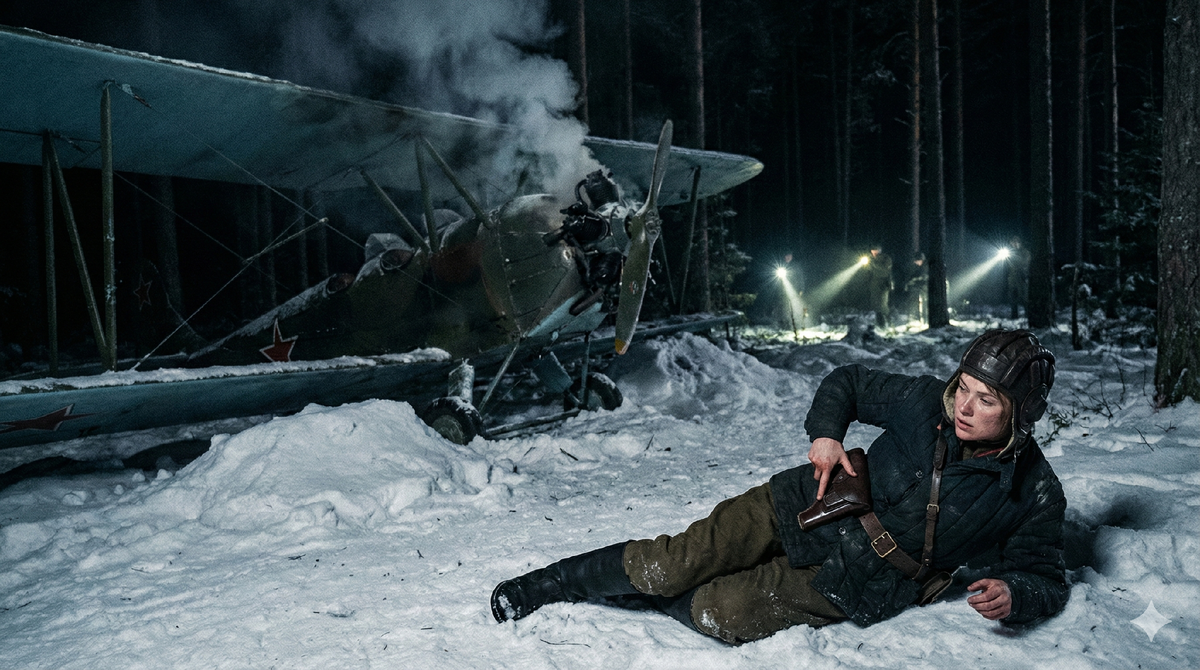 Конец полета. Момент истины для «Ночной ведьмы»: самолет разбит, враг близко, и остался только один выбор.