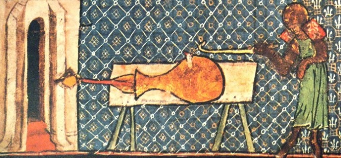 Огнестрельное оружие навсегда изменило военное дело, и эта средневековая иллюстрация демонстрирует один из самых ранних его образцов в Европе. Грубая конструкция говорит о том, насколько экспериментальным было пороховое оружие в те времена.