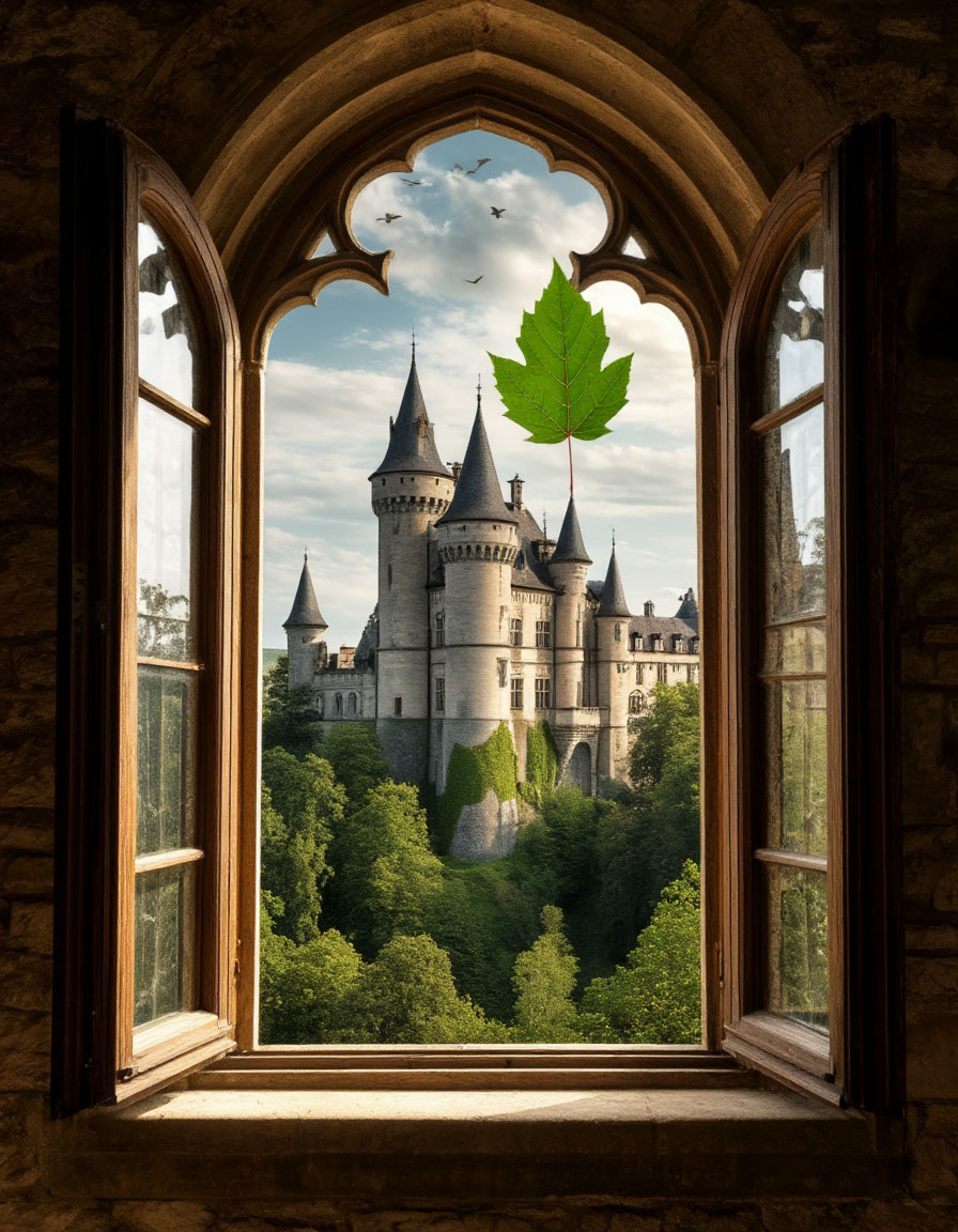 Маленький зелёный листочек напугал Исмуса. Картинка создана ИИ.