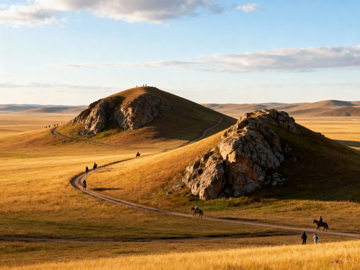 Вот он — каменный «интерфейс» в степи. Каждая грань этой груды — не случайность, а ответ на конкретный запрос местности: «где поворот», «где вода», «где передохнуть». 🪨🧭