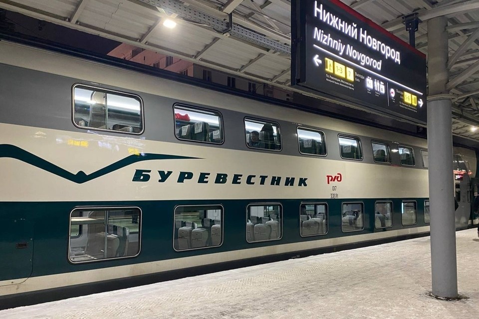    Нижегородский поезд «Буревестник» увеличил количество вагонов в праздники. Фото: пресс-служба Горьковской железной дороги