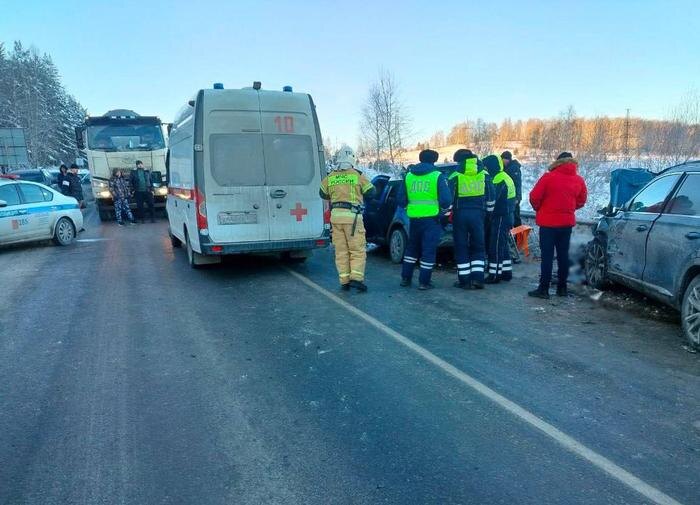 Мужчина и ребёнок погибли, трое пострадали в ДТП на трассе в Челябинской области. Фото © Telegram / Госавтоинспекция Челябинской области