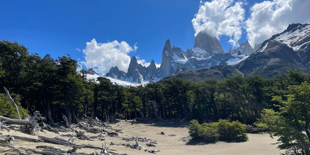 Вид на Фиц Рой с нашего пляжа, конечно, был хорош