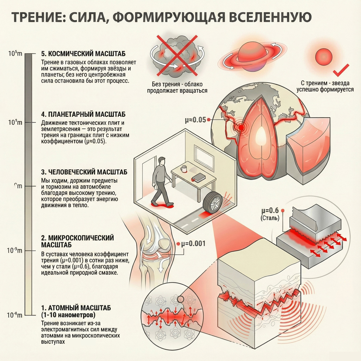 Трение: сила, формирующая Вселенную