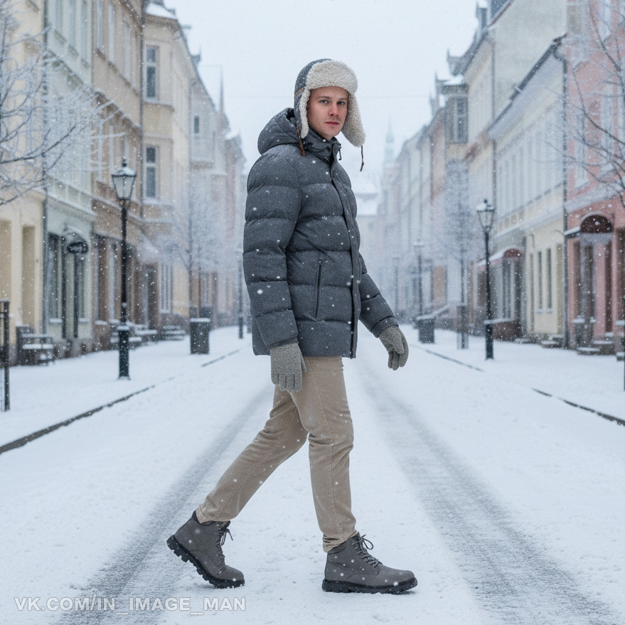 Зимний образ с ушанкой № 1637