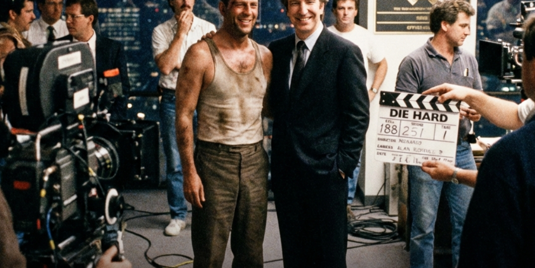 14 интересных и забавных фотографий со съемок фильма «Крепкий орешек»