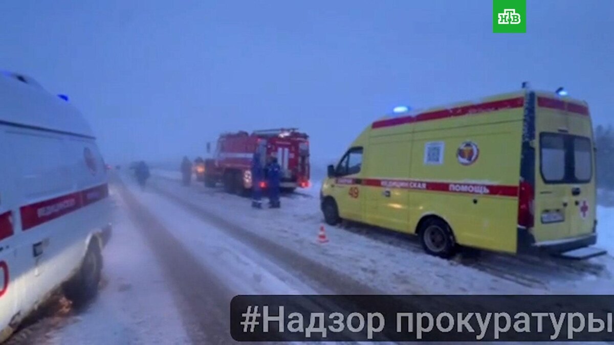    Опубликовано видео с места ДТП с автобусом в Тульской области